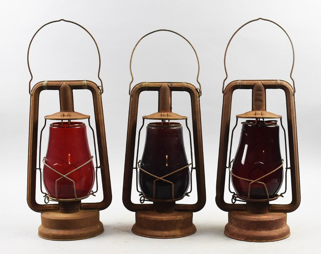(3) Antique Dietz Hot Blast Lanterns (1 of 9)