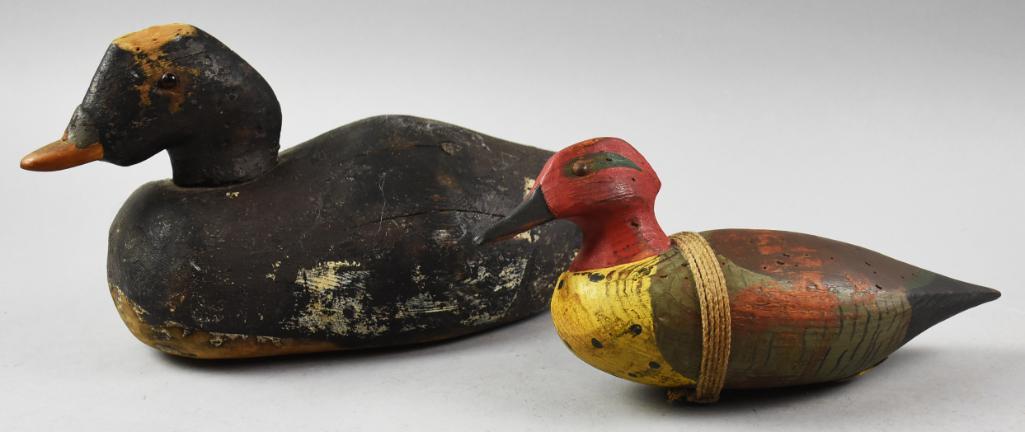 Pair Primitive Antique Duck Decoys (1 of 9)