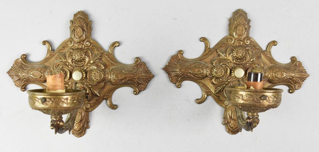 c1930 The Feldman Company Electric Wall Sconce Pair Deco (1 of 7)