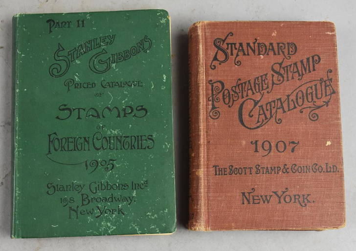 1905 & 1907 Postage Stamp Catalogue Books (0536) on Jun 26, 2022
