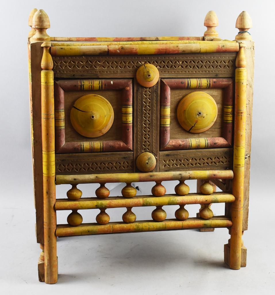 19th C Punjab Pakistan Painted Small Chest or Trunk (1 of 11)