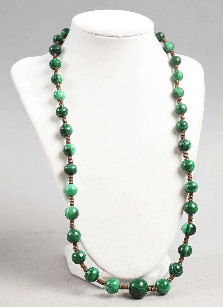 Vintage Malachite Bead Necklace (1 of 5)