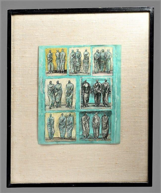 Henry Moore 1946 Sketches For Three, Lithograph (1 of 9)
