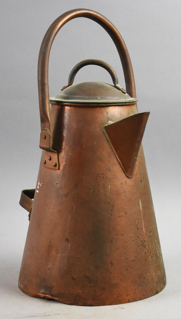 Arts & Crafts Solid Copper Cowboy Coffee Pot, 17" Tall (1 of 6)