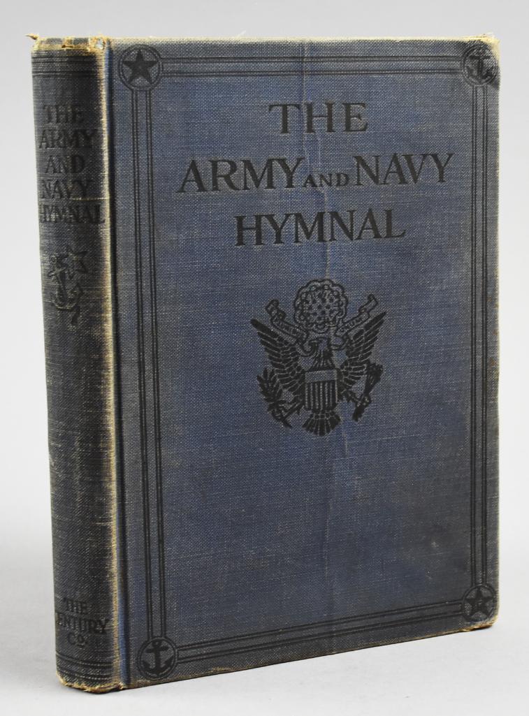 Antique 1921 The Army and Navy Hymnal: This beautiful book from 1921 (copyright in 1920) was compiled by chaplains of both the Army and the Navy. Published by The Century Co in New York. Measures 8.25" tall x 6" x 1"