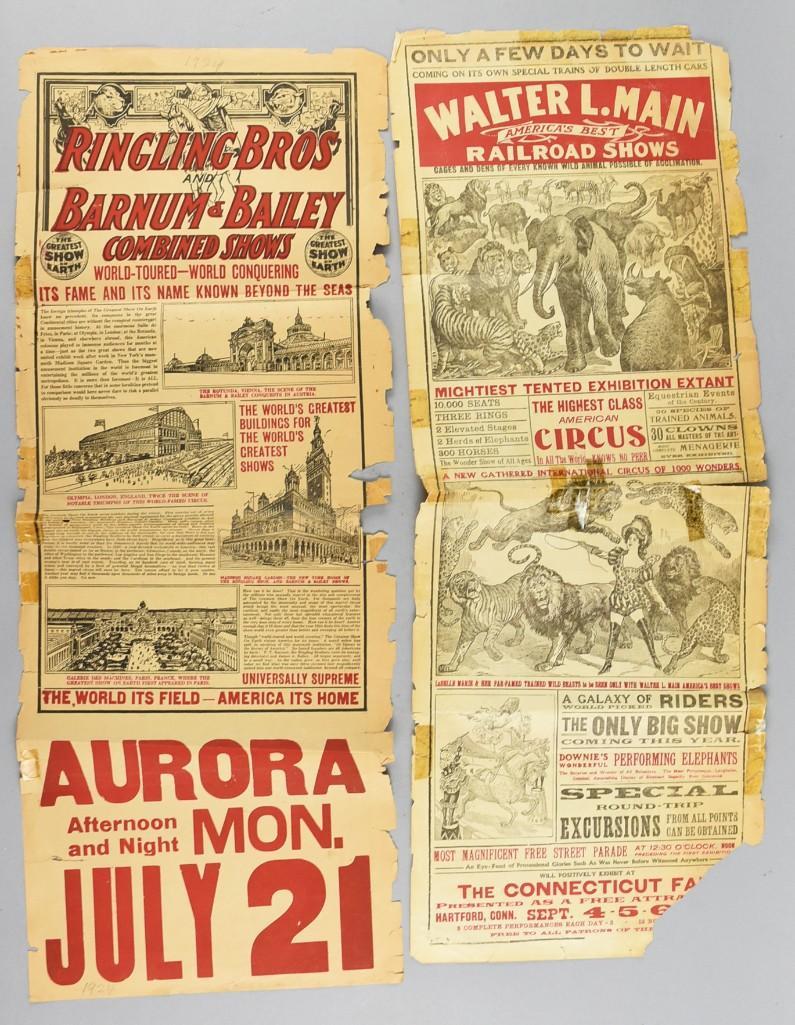 2 Vintage Ringling & Mains Circus Broadsides 1920 (1 of 4)