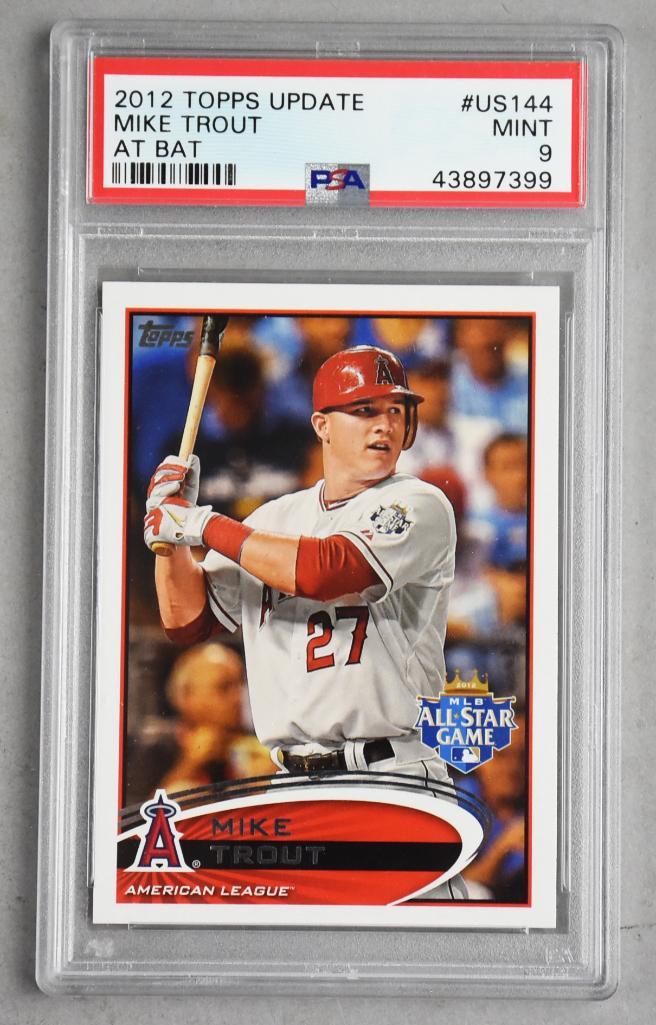 2012 Topps Update Mike Trout At Bat, PSA Mint 9 (1 of 2)