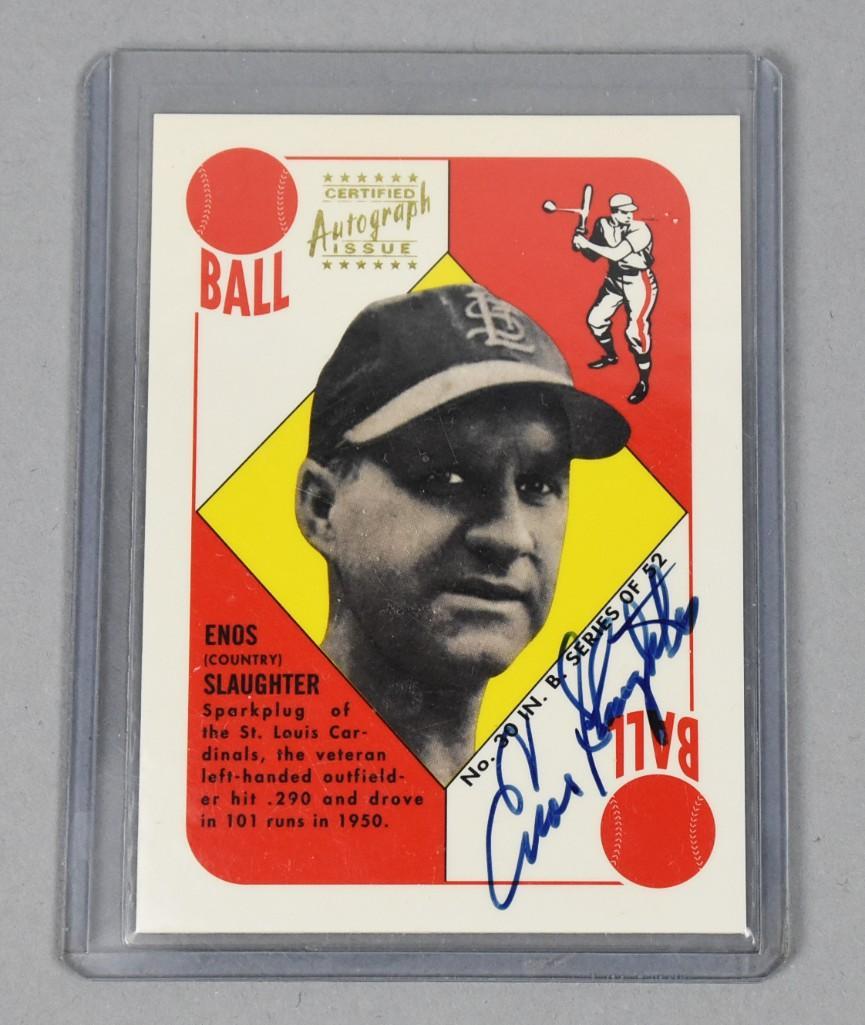 1997 Topps Stars Reprints, Enos Slaughter Signed (1 of 2)