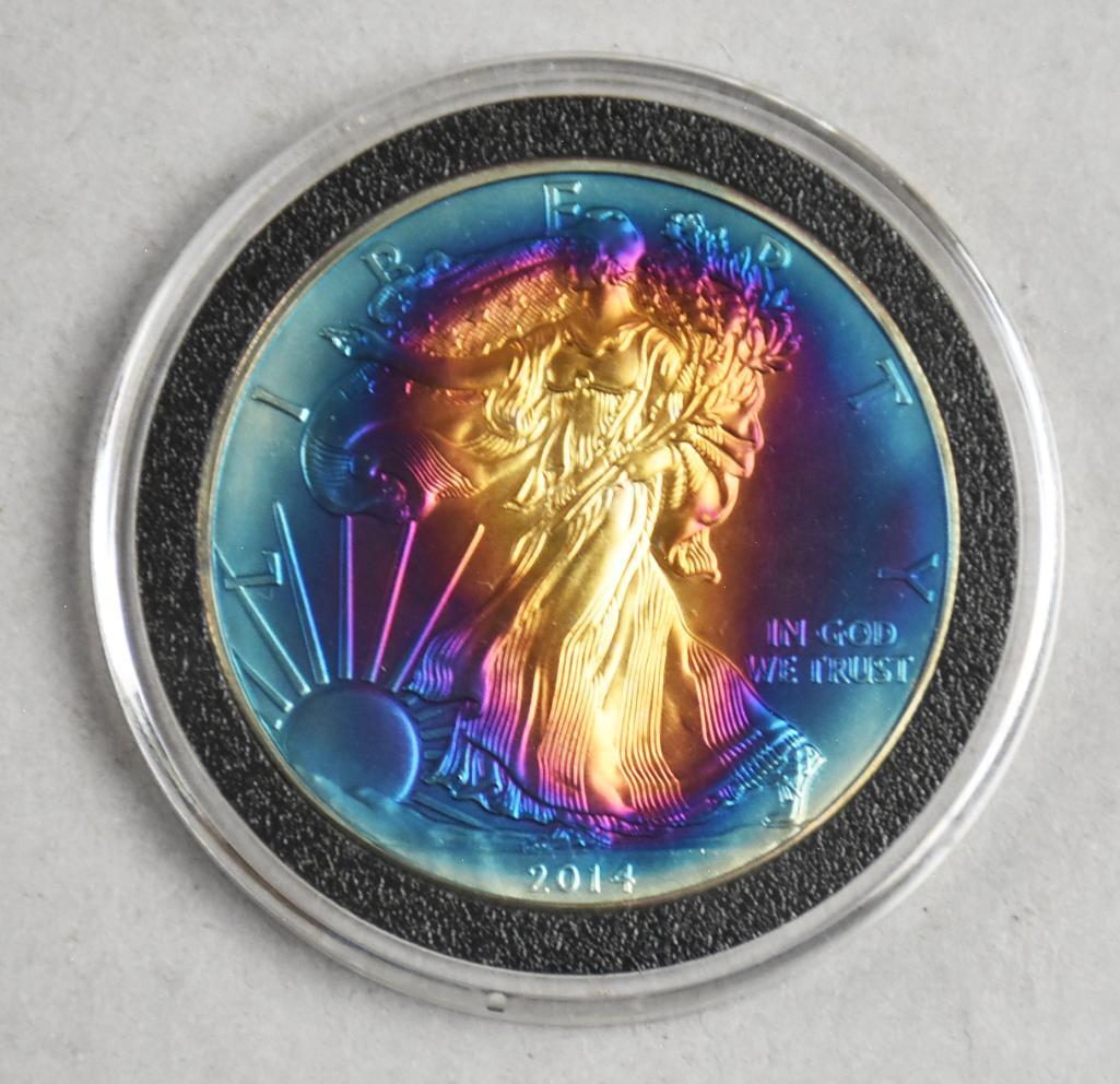 2014 Rainbow Toned Silver Eagle (1 of 2)