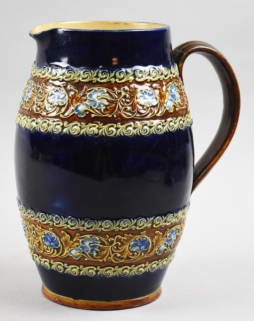 c1885 Doulton Lambeth Emily Partingon Signed Pitcher (1 of 6)