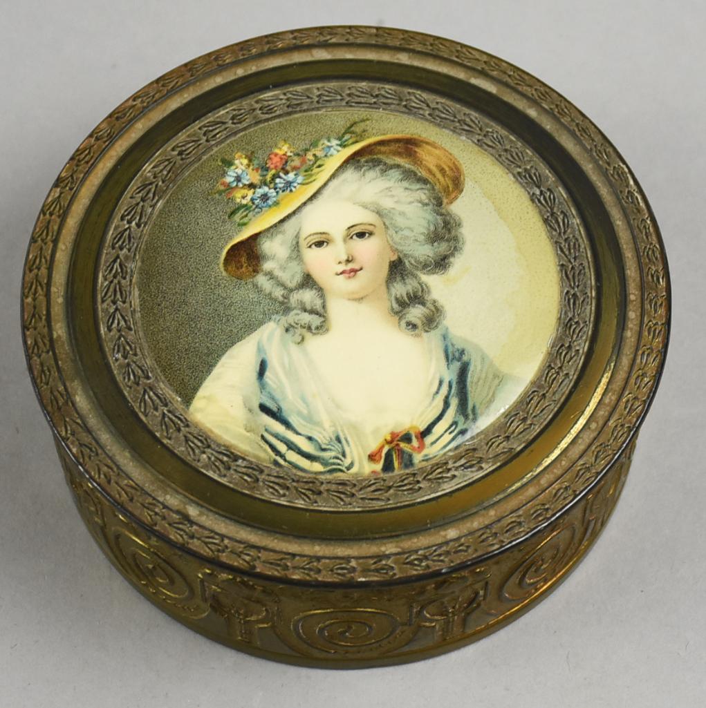 Vintage P.N.C.W. Victorian Portrait Powder Tin (1 of 7)