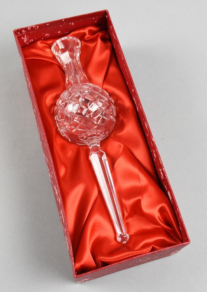Waterford Crystal Christmas Tree Topper: Great looking Waterford Crystal Christmas tree topper. Comes in original box that is satin lined. Ornament measures 10.5 long