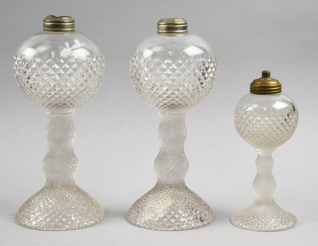 c1930 Westmoreland English Hobnail Kerosene Lamps (1 of 5)