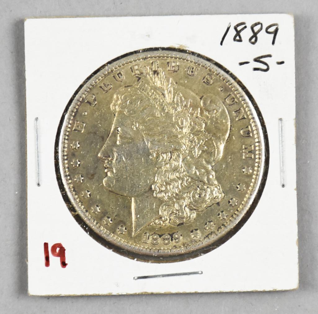 1889-S Morgan Silver Dollar, Circulated Very Fine (1 of 2)