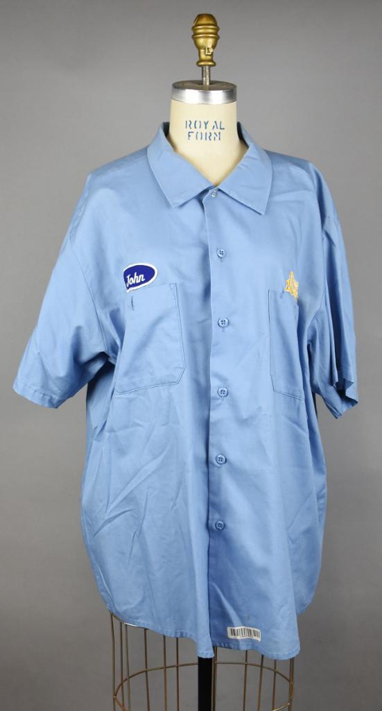 Vintage Disneyland Park Employee Angelica Shirt: John used to wear this shirt to work when he was an employee at Disneyland. Short sleeve button down with his name patch over one shoulder and a Disney patch over the other. It is from Angelica unifor