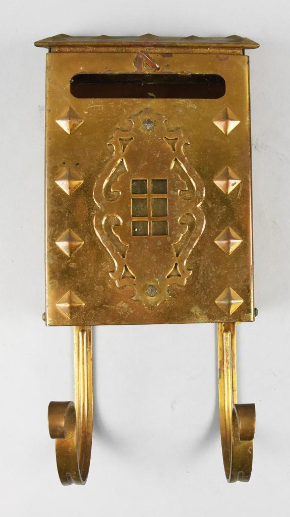 c1920 Arts & Crafts Brass Mailbox (1 of 7)