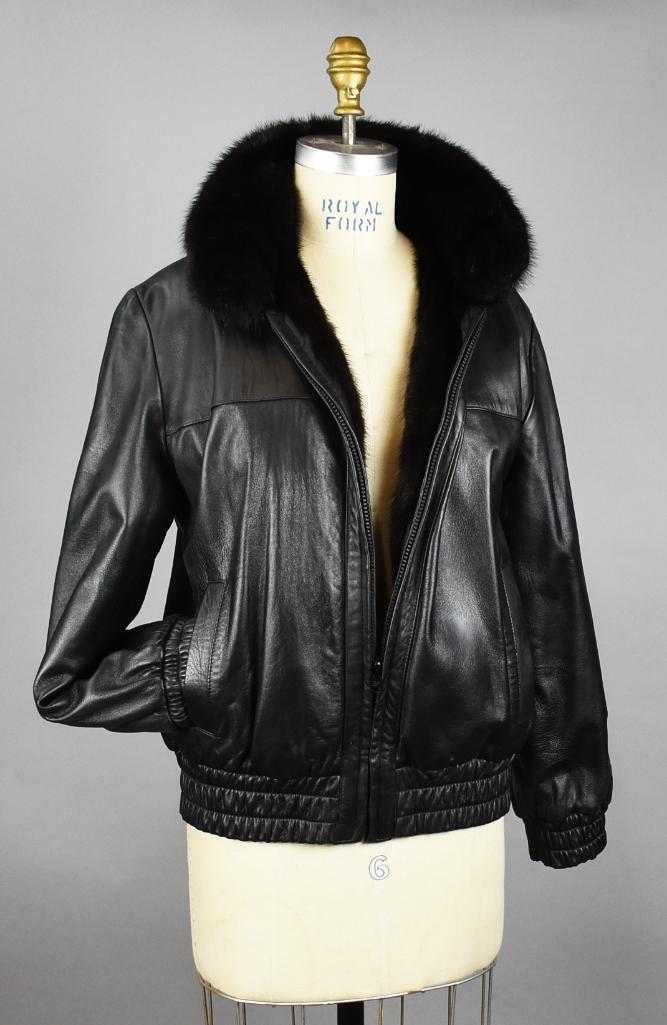 Reversible Leather and Fur Bomber Style Jacket (1 of 7)
