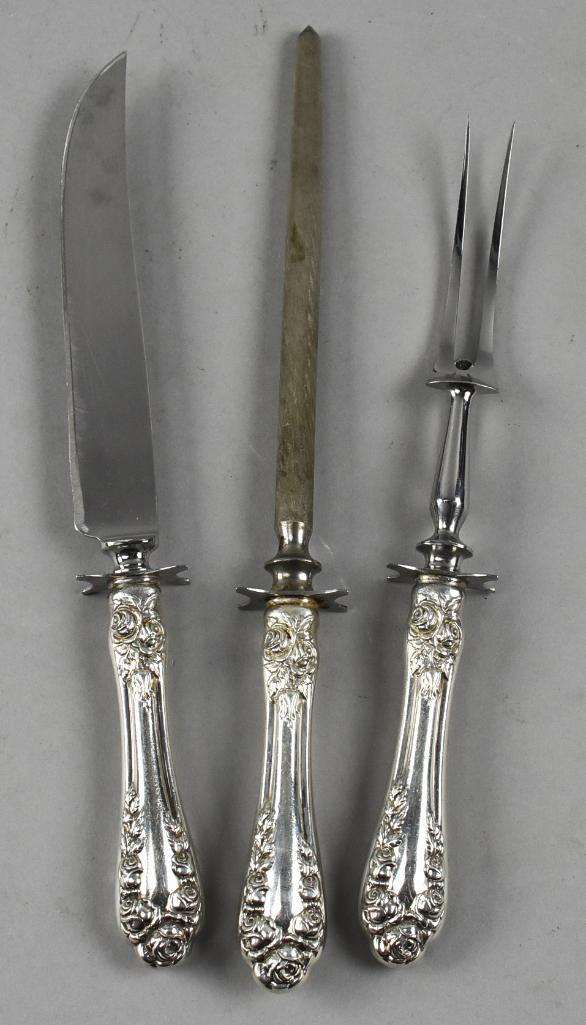 Northumbria Sterling Normandy Rose Three Pc Carving Set (1 of 7)
