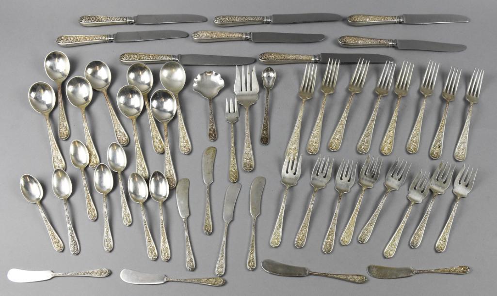 Vintage Stieff "Corsage" Sterling Silver Flatware Service (1 of 8)