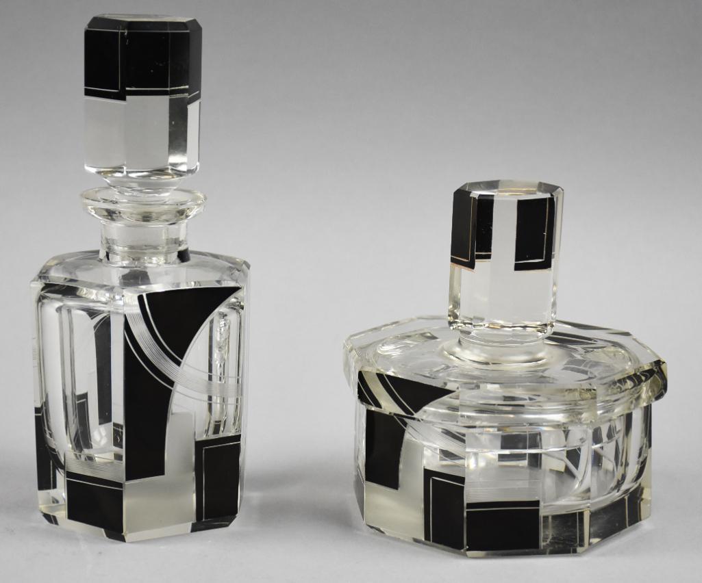 Art Deco Karl Palda (Attrib) Czech Color Block Perfume & Powder Box (1 of 8)