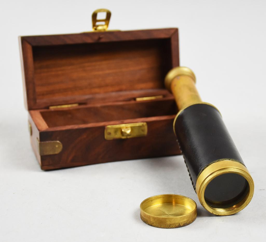 Victorian Miniature Spy Class/Telescope in Wooden Box (1 of 5)