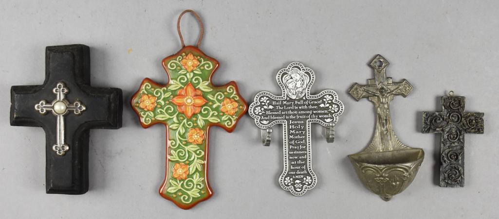 Misc Religious Hanging Crosses, Various Materials (1 of 3)
