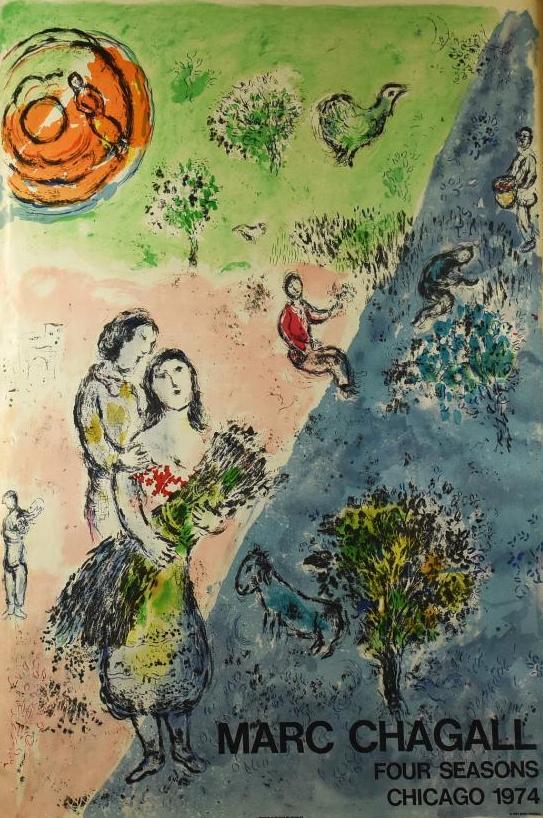 1974 Marc Chagall Four Seasons Litho Poster (1 of 6)