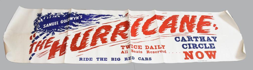 1937 Goldwyn's The Hurricane Pacific Electric Trolley Banner (1 of 5)