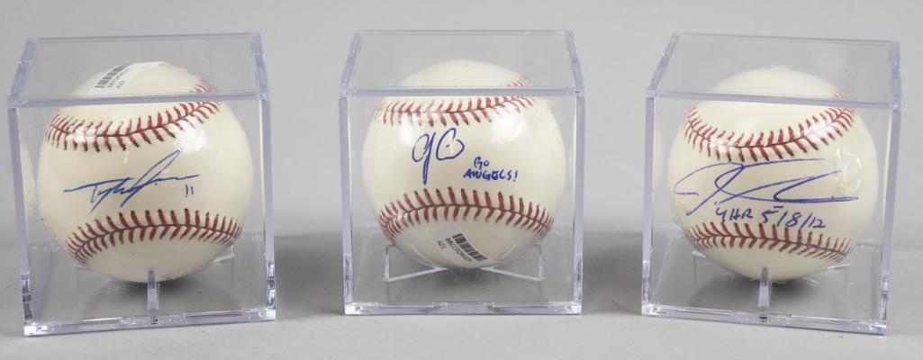 Signed MLB Balls, Skaggs, Cron, Hamilton (1 of 10)