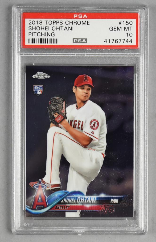2018 Topps Chrome  Rookie Shohei Ohtani Pitching, PSA GEM MT 10 (1 of 2)