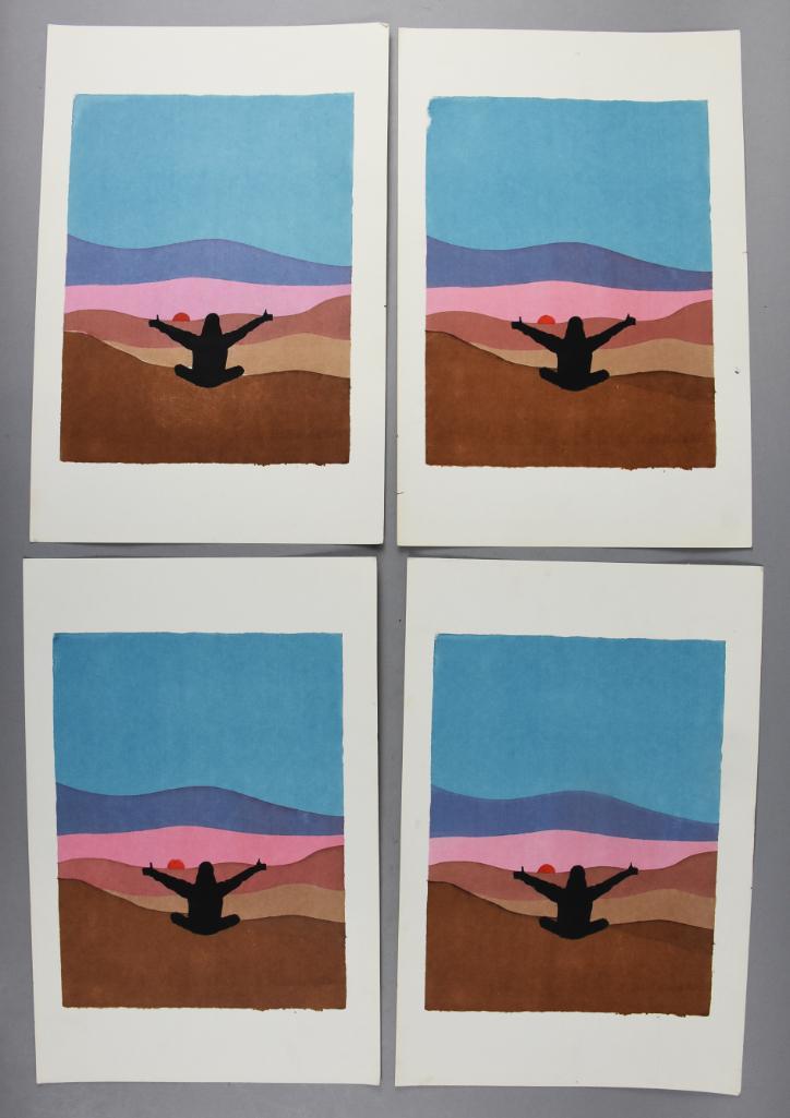 (4) Mid Century Modern MCM Silkscreen Prints (1 of 3)