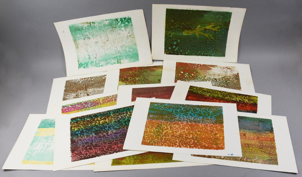 Retro Bold Color Silkscreen Prints, Abstract Images (1 of 7)