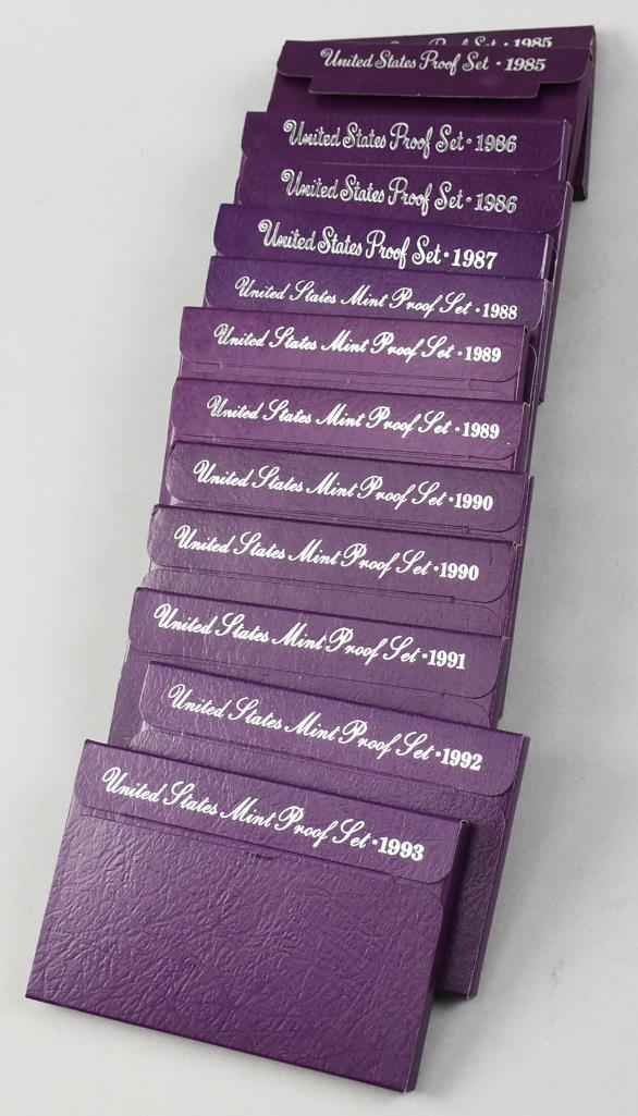 1985-1993 United States Mint Proof Sets (1 of 3)