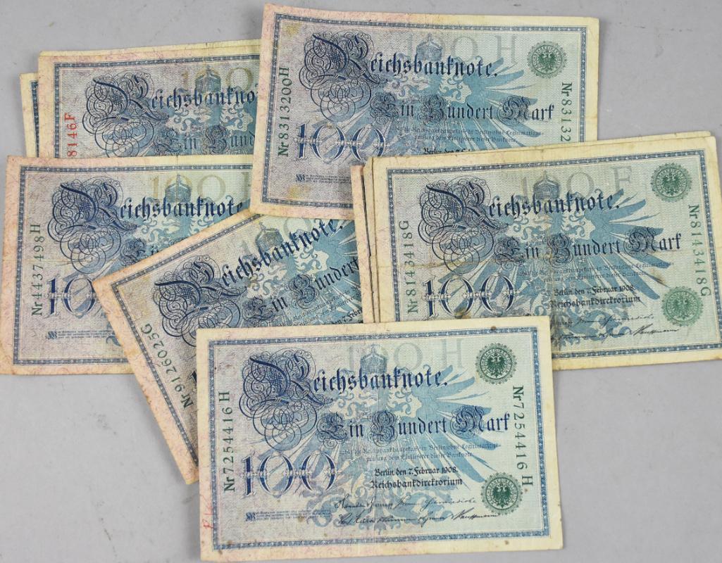 1908 German Empire 100 Reichsbanknote (1 of 3)