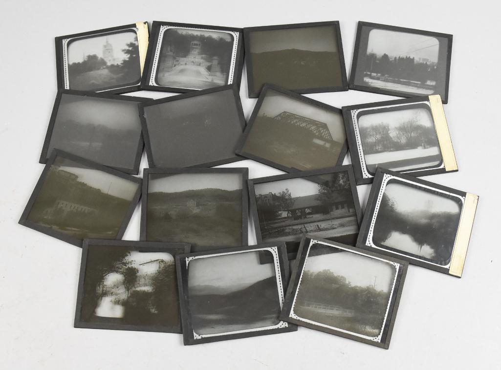 (15) Antique Glass Photograph Slides, Building Pictures (0179) on Dec