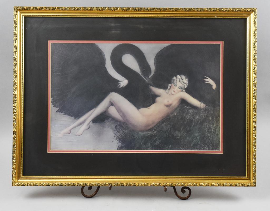 Louis Icart (1888-1950) Leda & The Black Swan Print (1 of 4)