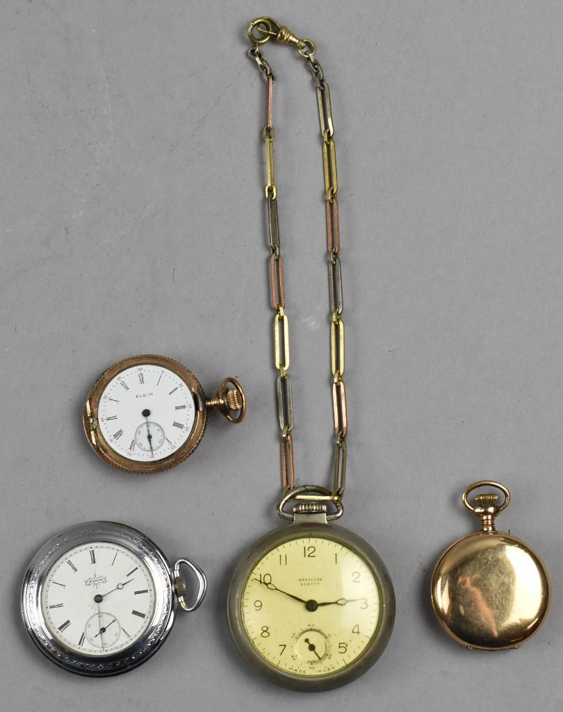 Vintage Pocket Watches Lot and Case, Elgin Plus (1 of 10)