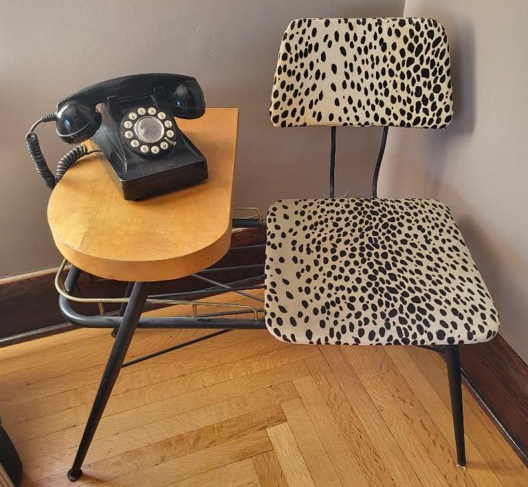 Mid Century, 1960s Belding Tool & Machine Gossip Bench & Phone (1 of 10)