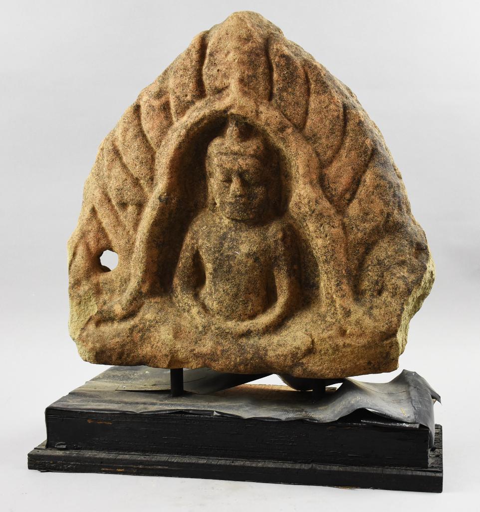 Antique Sandstone Buddha, Seated Lotus Position (1 of 11)