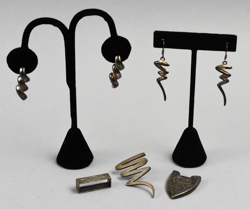 Misc Sterling Jewelry Lot Earrings & More (1 of 8)