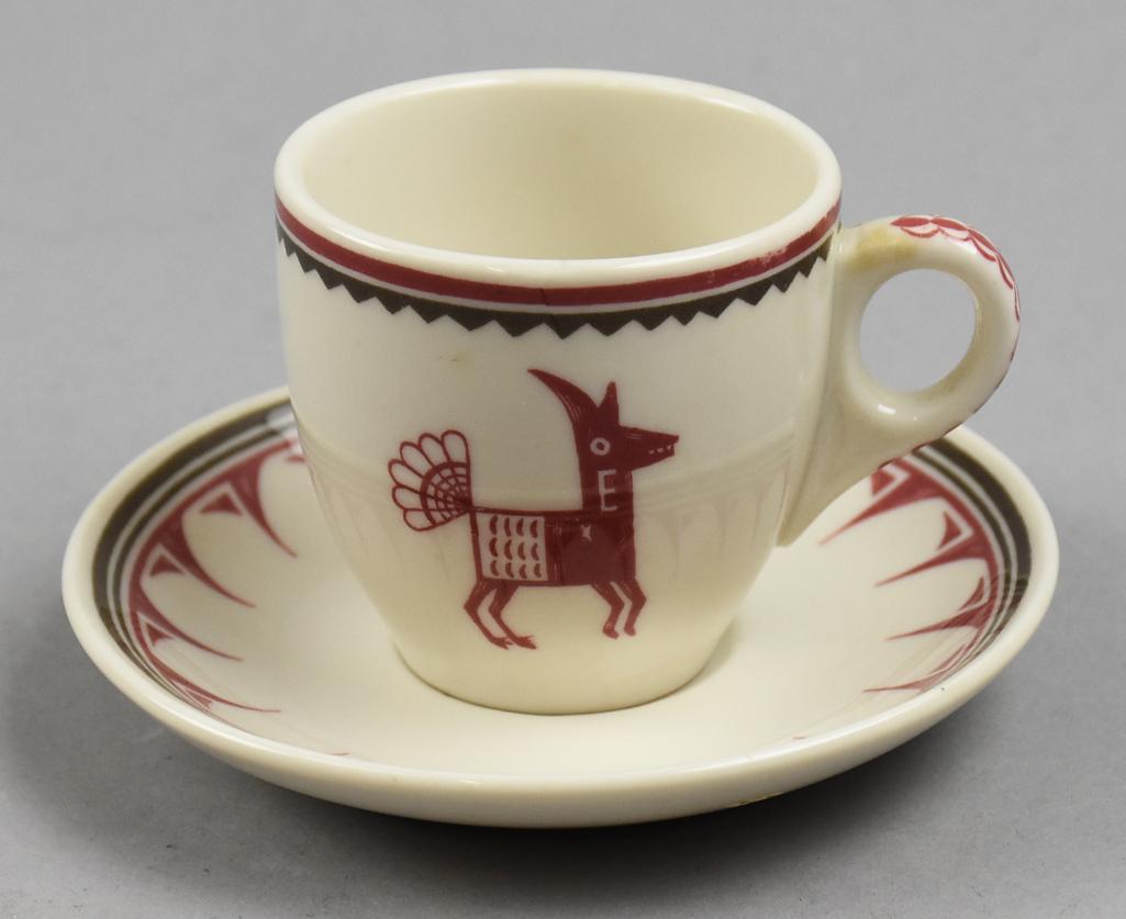 1967 Santa Fe Fred Harvey Ancient Mimbreno Cup & Saucer (1 of 6)