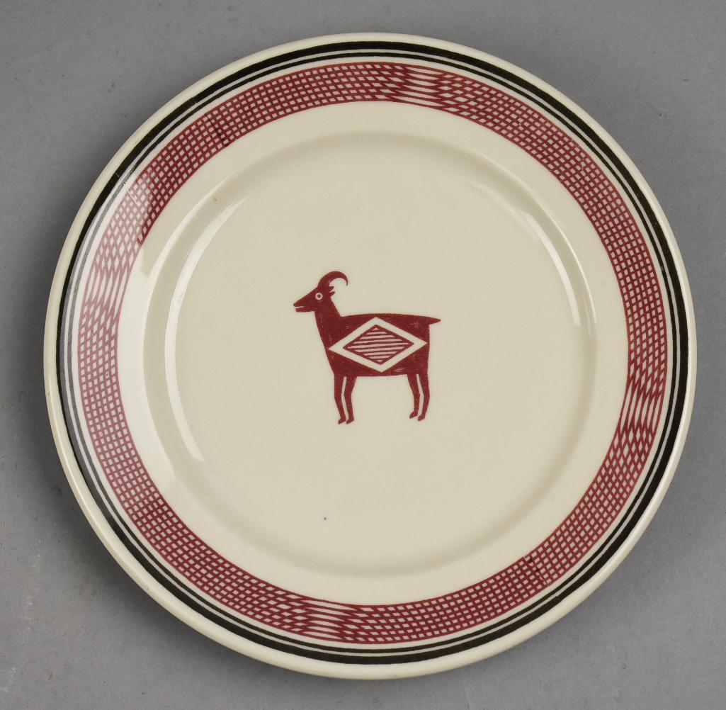 1954 Santa Fe Fred Harvey Ancient Mimbreno 7.5" Plate (1 of 3)