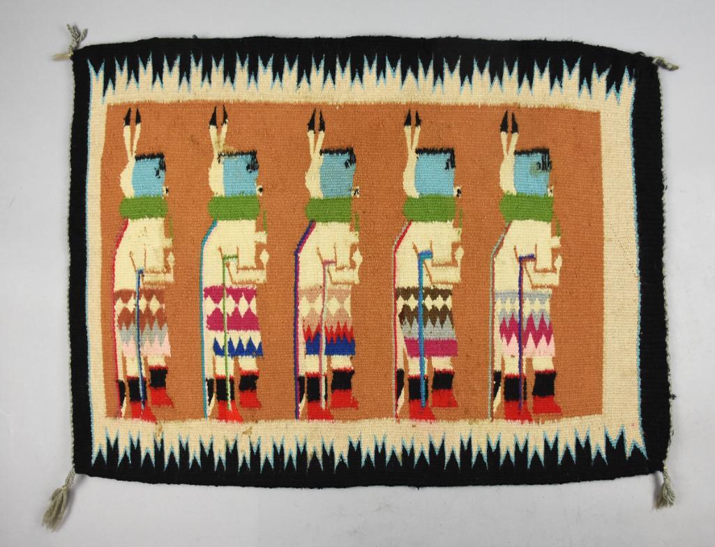 Vintage Navajo Yeibichai Figural Textile Rug (1 of 6)