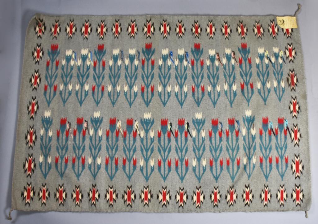 c1970 Ason Yellowhair, Navajo Hand Woven Rug, Smoke Signal (1 of 4)