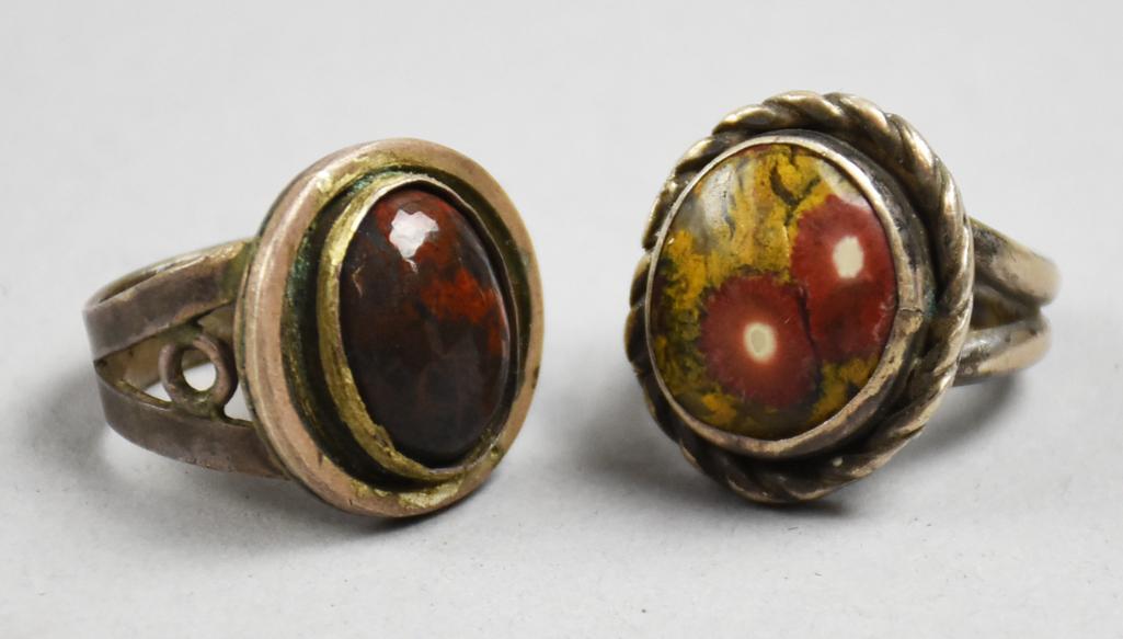 Vintage Native American Sterling & Gemstone Rings (1 of 8)