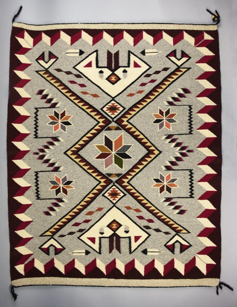 Vintage Yolanda White Navajo Rug, Teec Nos Pos (1 of 5)