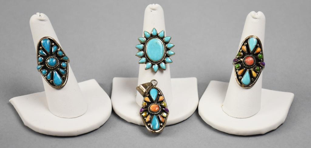 Misc Native American Style Sterling Rings, Pendant (1 of 5)