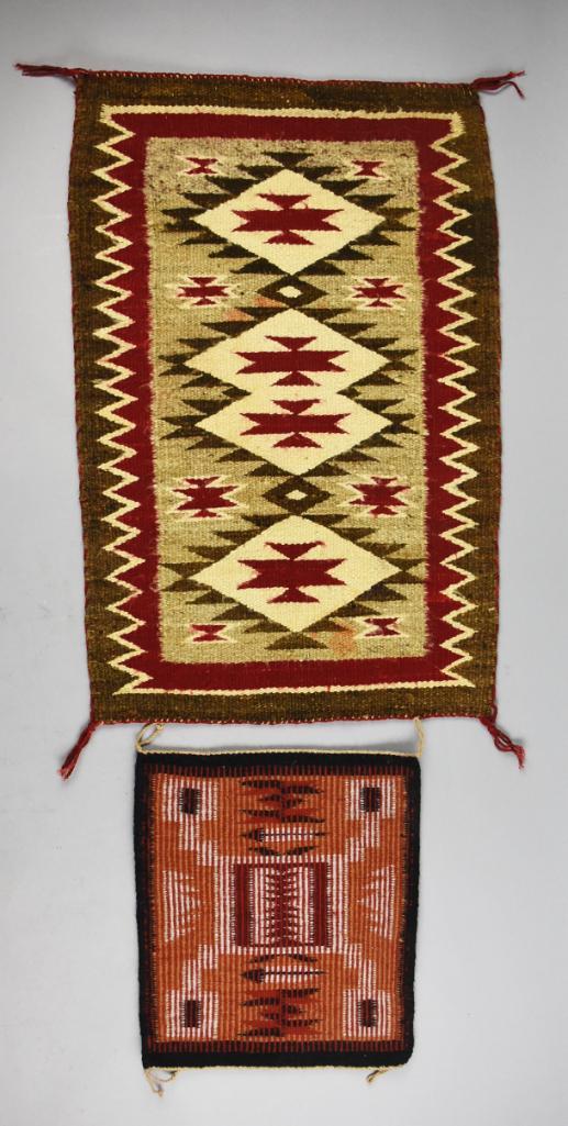 Vintage Pair Navajo Woven Textiles (1 of 5)