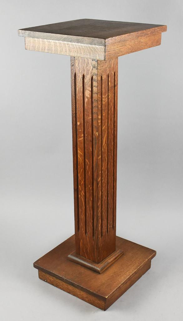 Antique Mission Oak Pillar Pedestal Plant Stand Arts & Crafts (1 of 10)
