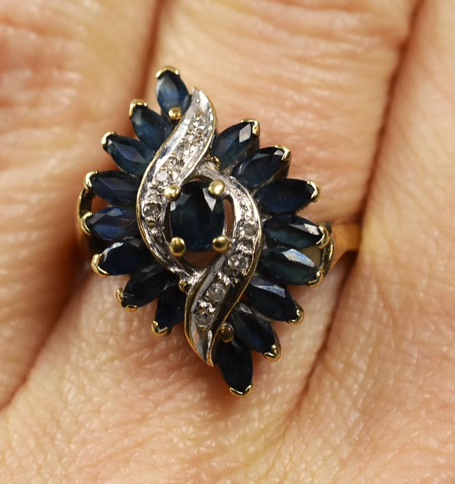 Vintage 10K Yellow Gold, Spinel & Diamond Ring (1 of 7)